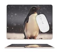 Tappetino per mouse con pinguino nella neve, lavabile, antiscivolo, tappetino per mouse per uomo e donna, tappetino per scrivania da gioco, tappetino per scrivania, tappetino protettivo per ufficio