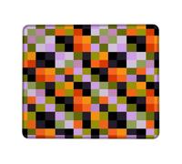 Tappetino per mouse con quadrati geometrici colorati | Griglia geometrica, mosaico pixelato, accenti desktop moderni, blocco di colore vivace, base antiscivolo