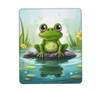 Tappetino per mouse con rana su uno stagno, impermeabile, con base in gomma antiscivolo, tappetino per mouse da gioco liscio con bordo cucito, tappetino per mouse per computer, decorazione per casa e
