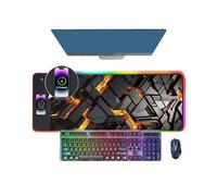 Tappetino per Mouse con Ricarica Wireless RGB, per Scrivania, Laptop da Gioco, PC, Accessori per Gamer, Tappetino per Computer XXL