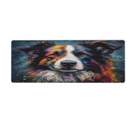 Tappetino per mouse con ritratto della felicità, con base in gomma antiscivolo e bordi cuciti, per gaming, PC, desktop, grande, 30 x 80 cm