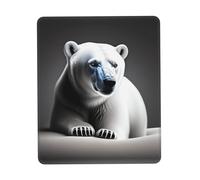 Tappetino per mouse con ritratto di un orso polare con bordo in gomma, dimensioni 21,1 x 26,2 cm, per ufficio, gioco, studio, scrivania, computer portatile