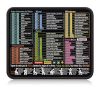 Tappetino per Mouse con Scorciatoie Excel Word PPT Win in Spagnolo, Design Antiscivolo con Bordi Cuciti, 250x300x2mm, Mousepad per PC Office, Accessorio Scrivania per Lavoro e Studio