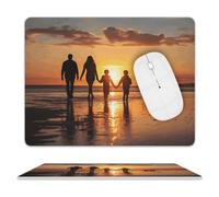 Tappetino per mouse con scritta "Family Walking Together", impermeabile, con base in gomma antiscivolo, bordo cucito, divertente, per casa, ufficio, dormitorio, scrivania, decorazione, accessori, 20,3