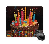Tappetino per mouse con scritta "Happy Birthday", con bordo cucito, panno lavabile, antiscivolo, design perfetto per giochi, laptop, lavoro in ufficio