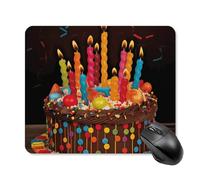 Tappetino per mouse con scritta "Happy Birthday", con bordo cucito, panno lavabile, antiscivolo, design perfetto per giochi, laptop, lavoro in ufficio