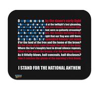 Tappetino per mouse con scritta "I Stand USA, inno nazionale con stelle e striscione con bandiera americana, patriottica, basso profilo, sottile