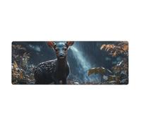 Tappetino per mouse con scritta "It's a Rainy Day For Little Deer", grande tappetino per mouse con base in gomma antiscivolo e bordi cuciti, per gaming, PC, desktop, grande, 30 x 80 cm