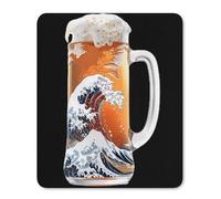 Tappetino per mouse con scritta "The Great Wave of Beer", tappetino antiscivolo per tastiera e computer portatile, 7 x 8,5 cm, 8 x 25 cm, 25 x 30 cm