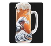 Tappetino per mouse con scritta "The Great Wave of Beer", tappetino antiscivolo per tastiera e computer portatile, 7 x 8,5 cm, 8 x 25 cm, 25 x 30 cm