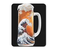 Tappetino per mouse con scritta "The Great Wave of Beer", tappetino antiscivolo per tastiera e computer portatile, 7 x 8,5 cm, 8 x 25 cm, 25 x 30 cm