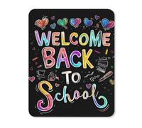 Tappetino per mouse con scritta "Welcome Back to School", antiscivolo, per tastiera, computer portatile, 7 x 8,5 cm, 20 x 25 cm, 25 x 30 cm