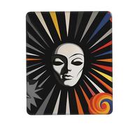 Tappetino per mouse con sfondo circo, futurismo retrò, design unico per giochi e ufficio, stampa a colori, base in gomma antiscivolo, perfetto per computer portatili e scrivanie