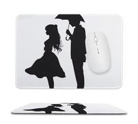 Tappetino per mouse con silhouette di amanti degli anime, tappetino per mouse antiscivolo, tappetino per mouse per computer portatile, ufficio, casa, viaggi, 20 x 23,9 cm