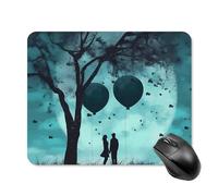 Tappetino per mouse con silhouette di coppia, tappetino da scrivania con base in gomma antiscivolo, tappetino per mouse quadrato, tappetino per mouse da scrivania, per laptop, ufficio, accessori