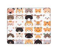 Tappetino per mouse con simpatico animale dello zoo orso giraffa tappetino per mouse da gioco con bordi cuciti base in gomma antiscivolo tappetino per mouse per PC portatile 26 x 21 cm