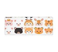 Tappetino per mouse con simpatico animale zoo, grande, 80 x 30 cm, con orso e giraffa, tappetino per mouse da gioco con base in gomma antiscivolo, tappetino da scrivania per ufficio e casa