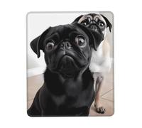 Tappetino per mouse con simpatico cane carlino, impermeabile, antiscivolo, base in gomma liscia, tappetino per mouse da gioco con bordo cucito, tappetino per mouse per computer, decorazione per casa e