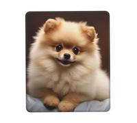 Tappetino per mouse con simpatico cane Pomerania, impermeabile, con base in gomma antiscivolo, tappetino per mouse da gioco liscio con bordo cucito, tappetino per mouse per computer, decorazione per