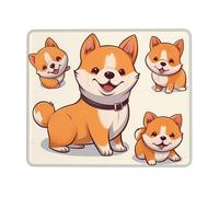 Tappetino per mouse con simpatico cane Shiba Inu, 17,8 x 21,8 cm, tappetino per mouse personalizzato, impermeabile, lavabile, in lycra con base in gomma antiscivolo, tappetino per mouse per computer