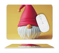 Tappetino per mouse con simpatico cappello da gnomo, tappetino da scrivania con base antiscivolo, tappetino per mouse in pelle, impermeabile, tappetino da scrivania per laptop, accessori da scrivania