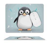 Tappetino per mouse con simpatico pinguino, impermeabile e antiscivolo, tappetino per mouse portatile, comodo tappetino per mouse per desktop, casa, ufficio, laptop