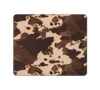 Tappetino per mouse con stampa artistica in pelle bovina marrone, tappetino per mouse personalizzato per ufficio e casa, tappetino per mouse impermeabile, base in gomma antiscivolo per mouse wireless