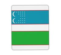 Tappetino per mouse con stampa bandiera della Repubblica dell'Uzbekistan - Base antiscivolo in pelle PU, design liscio e moderno per ufficio, uso domestico 8,7,6 x 26,2 cm