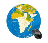 Tappetino per mouse con stampa della mappa della Grecia, piccolo tappetino per mouse con base in gomma antiscivolo, comodo tappetino per mouse da gioco, rotondo, impermeabile, per ufficio e casa, 19 x