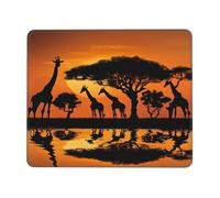 Tappetino per mouse con stampa di giraffa (Africa Majestic Tree), 25,4 x 30,5 cm, impermeabile, antiscivolo, base in gomma per computer portatile, tappetino per scrivania, decorazione per casa e