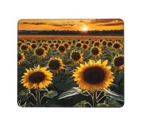 Tappetino per mouse con stampa di girasoli, 20,1 x 24,1 cm, impermeabile, antiscivolo, base in gomma, per computer portatile, scrivania, decorazione per casa e ufficio