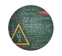 Tappetino per mouse con stampa di parole e lezioni di matematica, 2 pezzi, base rotonda in gomma antiscivolo, per computer portatile, ufficio, casa