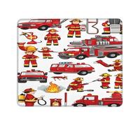 Tappetino per mouse con stampa di piccoli ragazzi e ragazze in vigili del fuoco, 17,8 x 21,8 cm, impermeabile, antiscivolo, base in gomma, per computer portatile, scrivania, decorazione per casa e