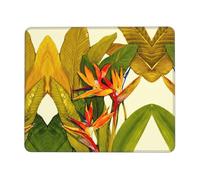 Tappetino per mouse con stampa di uccelli tropicali del paradiso con bordo cucito, comodo tappetino per mouse con base in gomma antiscivolo per computer/caffè/casa/ufficio