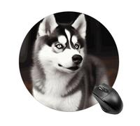 Tappetino per mouse, con stampa di un cane husky rotondo, simpatico e divertente, per computer portatile, decorazione per casa e ufficio, accessorio da scrivania