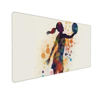 Tappetino per mouse con stampa di una ragazza di pallacanestro grande, antiscivolo, tappetino per tastiera del computer, per ufficio e casa, 40,6 x 90,2 cm