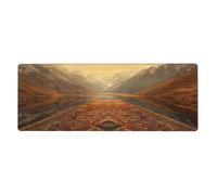 Tappetino per mouse con stampa floreale Mountain Peak, grande tappetino per mouse con bordi cuciti, base in gomma antiscivolo lunga, tappetino da scrivania per ufficio, casa, scrivania, decorazione