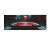 Tappetino per mouse con stampa floreale rosso terrore, tappetino per mouse grande tappetino per mouse con bordi cuciti, base in gomma antiscivolo lunga, tappetino da scrivania per ufficio, casa