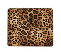 Tappetino per mouse con stampa leopardata, motivo pelle di tigre, tappetino per mouse con bordi cuciti, base in gomma antiscivolo, per PC portatile, 30 x 25 cm