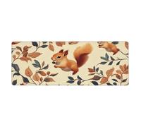 Tappetino per mouse con stampa "Lo scoiattolo è il figlio del leaffloral", tappetino per mouse grande con bordi cuciti, base in gomma antiscivolo lunga, tappetino da scrivania per ufficio, casa