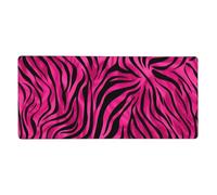 Tappetino per mouse con stampa zebrata rosa, tappetino per mouse astratto con bordi cuciti, antiscivolo, grande tappetino da scrivania per PC, laptop, ufficio, casa, gamer, tastiera 900 x 400 x 3 mm