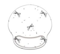 Tappetino per Mouse con Supporto per Polso, Mousepad Ergonomico con Base Antiscivolo, Tappetino Mouse per Casa e Ufficio, Accessori Computer e Gaming, Bianco & Arco (226x251mm) WT#3168