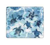 Tappetino per mouse con tartaruga marina oceano animale da gioco tappetino per mouse con bordi cuciti base in gomma antiscivolo tappetino per mouse per PC portatile 26 x 21 cm