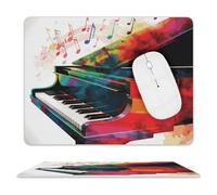 Tappetino per mouse con tastiera e pianoforte colorato, tappetino per mouse impermeabile e antiscivolo, tappetino per mouse portatile, comodo tappetino per mouse per desktop, casa, ufficio, laptop