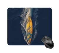 Tappetino per mouse con tavola da surf, quadrato, ultra sottile, superficie liscia e base in gomma antiscivolo, impermeabile, confortevole, per computer portatili, 25 x 30 cm