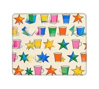 Tappetino per mouse con tazza colorata per computer, base in gomma antiscivolo, tappetino per mouse per computer da ufficio, 17,8 x 21,8 cm