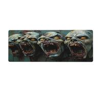 Tappetino per mouse con testa di zombie in grande base in gomma antiscivolo estesa tappetino per mouse con bordi cuciti, tappetino per mouse da gioco per PC desktop grande 11,8 x 31,5 cm