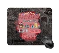 Tappetino per mouse con texture vintage per scrapbooking, base antiscivolo portatile, per computer portatile, ufficio, casa