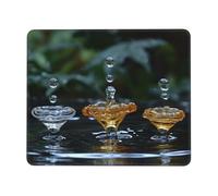 Tappetino per mouse con tre gocce d'acqua di varie dimensioni, per ufficio, studio e gioco, con forte adesione e superficie spessa e confortevole