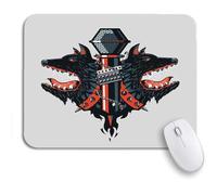 Tappetino Per Mouse Concert Music Dogs Head And Microphone Tattoo Dark Live Tappetino Mouse Piccolo Lavabile Base Antiscivolo In Gomma Tappetino Mouse, Per Gioco, Computer, 25 x 30cm